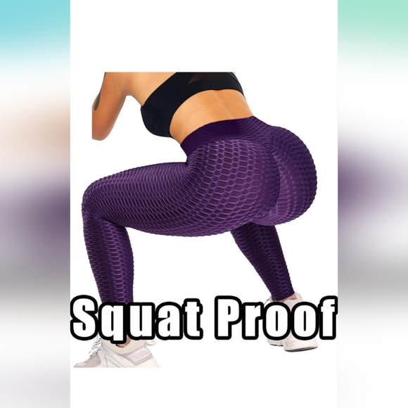 JGS1996 Butt Lifting Leggings Tummy Control Purple Size XL (New) - Picture 3 of 8